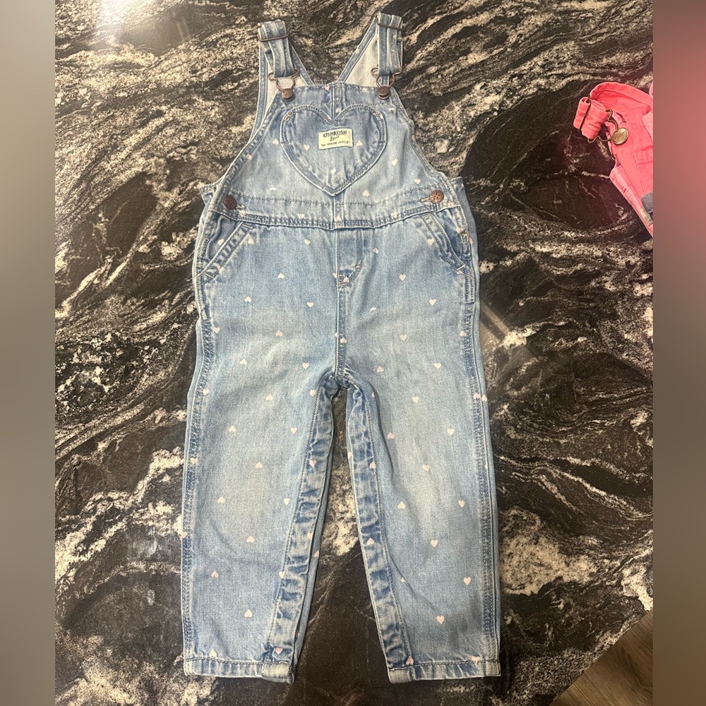 OshKosh 24 month Blue Heart Overalls